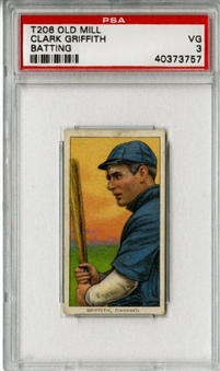T206 Clark Griffith Batting (Old Mill Back) PSA VG 3